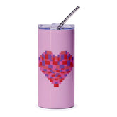 Pixelated Heart Design Pink Travel Mug product